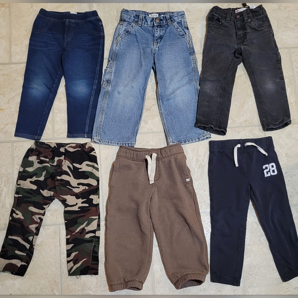 Boys 3T Pants Lot Vintage Oshkosh, Carters, Levi's, Gymboree